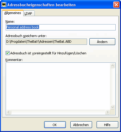 eMail-Client "The Bat!": Adreßbuch eMail-Client "The Bat!": Adreßbuch