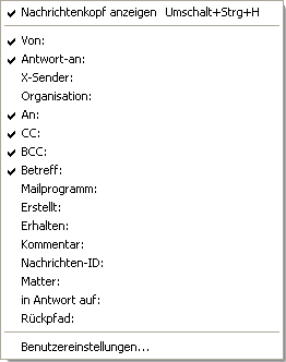 "The Bat!": Nachrichtenkopf