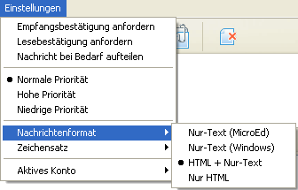 "The Bat!": Editor, Nachrichtenformat "The Bat!": Editor, Nachrichtenformat