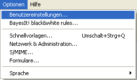 eMail-Client "The Bat!": Benutzereinstellungen