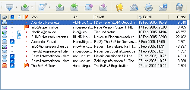 eMail-Client "The Bat!": Nachrichtenfenster eMail-Client "The Bat!": Nachrichtenfenster