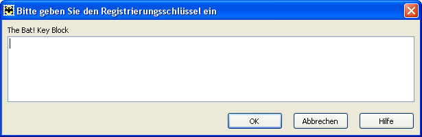 "The Bat!": Registrierungsfenster "The Bat!": Registrierungsfenster