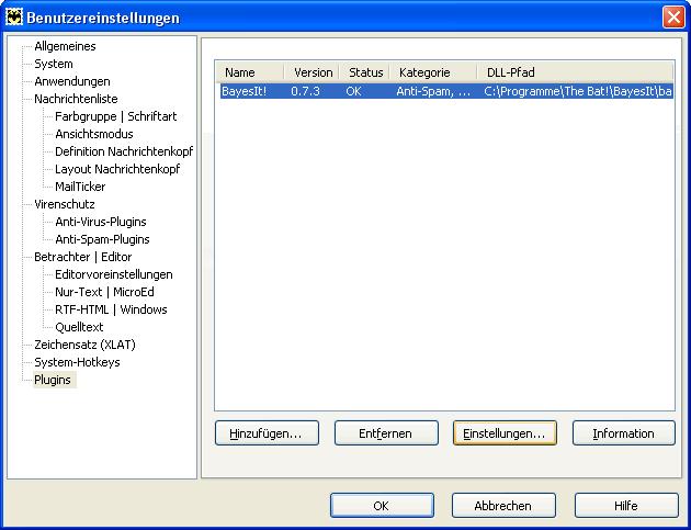 "The Bat!": Spam-Filter "The Bat!": Spam-Filter